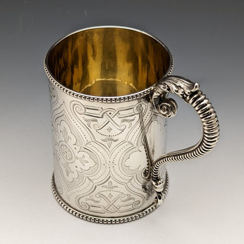 1864年 英国アンティーク 純銀(925シルバー) マグカップ 154g Robert Harper